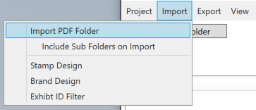 Screen Grab - Menu bar folder import