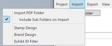 Screen Grab - Menu bar folder import